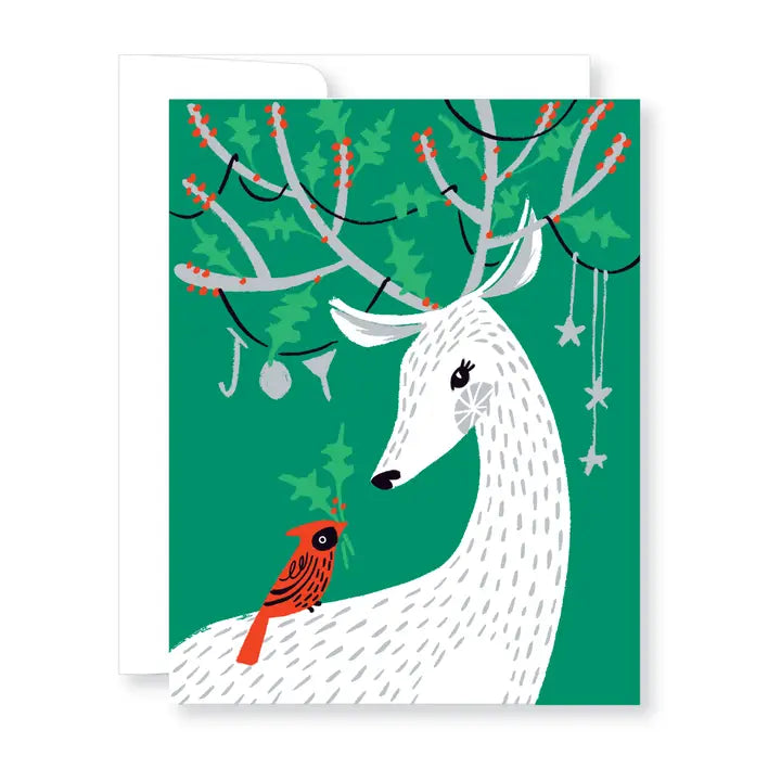Christmas - Deer and Cardinal
