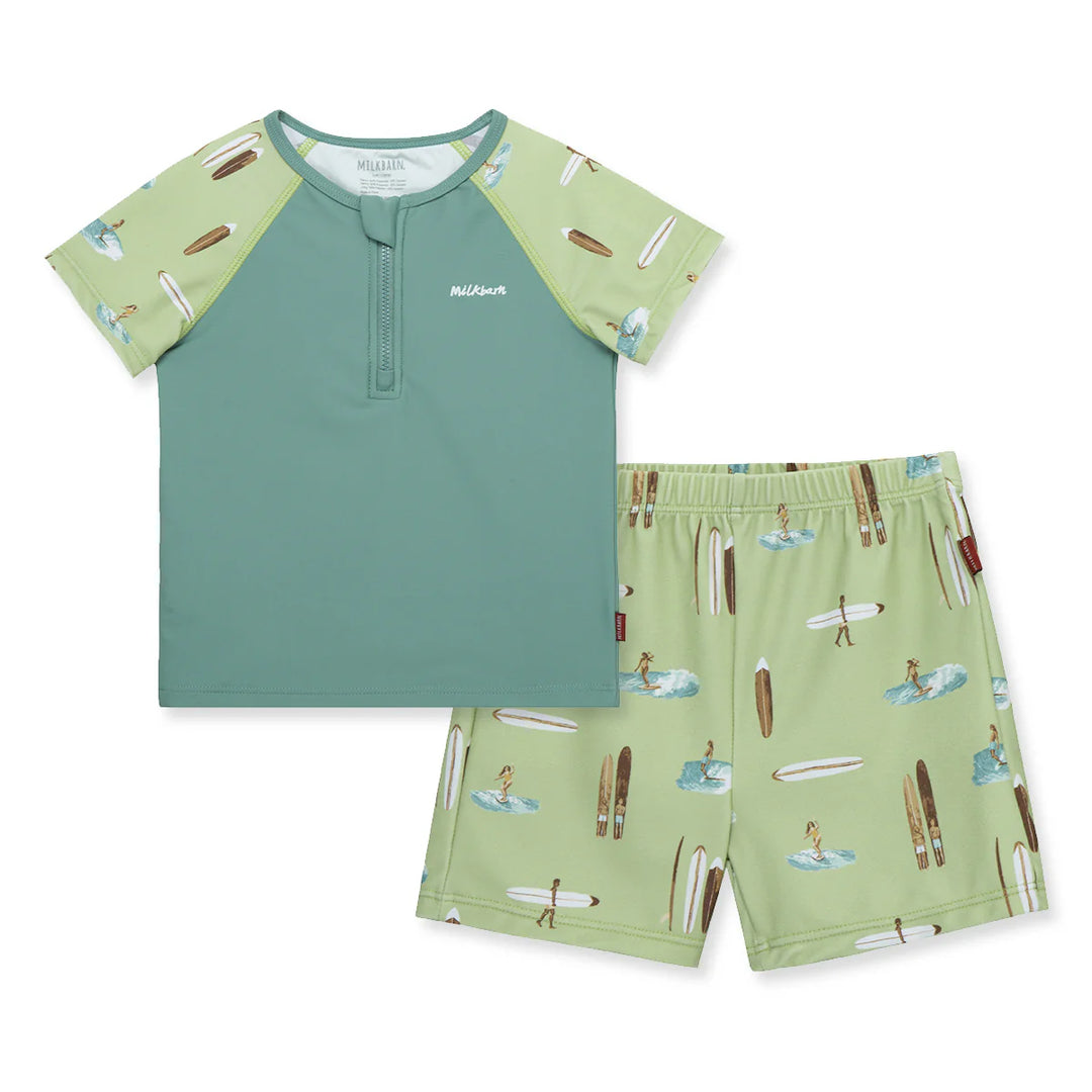 Zipper Top & Swim Trunks
