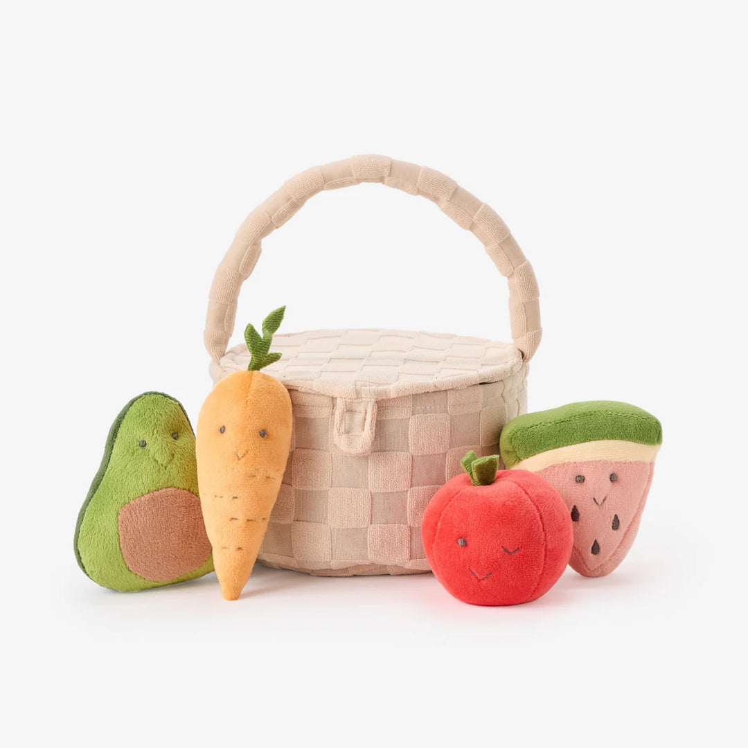 Elegant Baby Plush Picnic Basket Activity Set