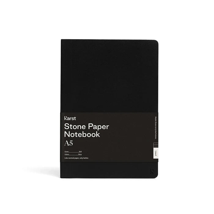 Karst - A5 Lined Softcover Notebook - Black