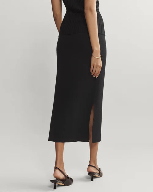 Rhone - Porto Merino Blend Sweater Skirt in Black