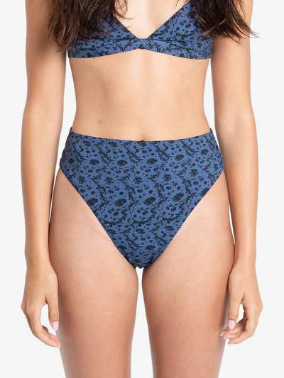 Rue 90s High Cut Bikini Bottom - Ensign Blue