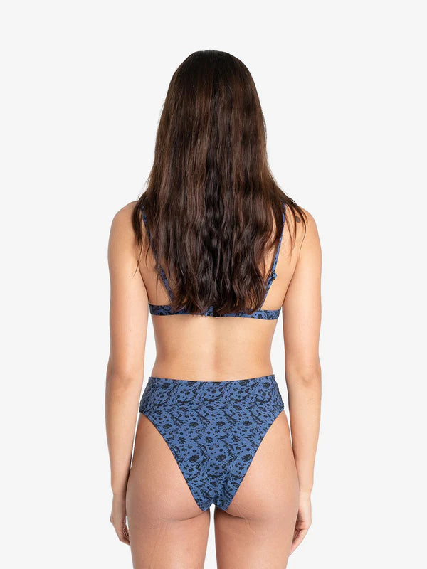 Rue 90s High Cut Bikini Bottom - Ensign Blue
