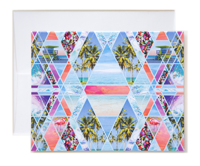 Violet Flamingos Fresh Perspective Blank Notecard