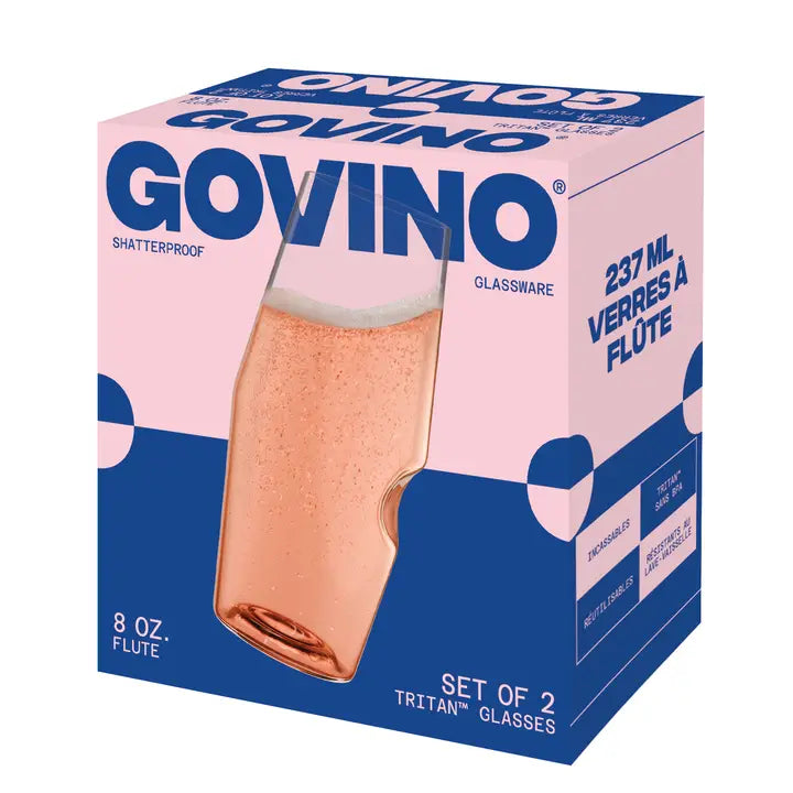GOVINO Tritan 9oz Flute Retail 2pk