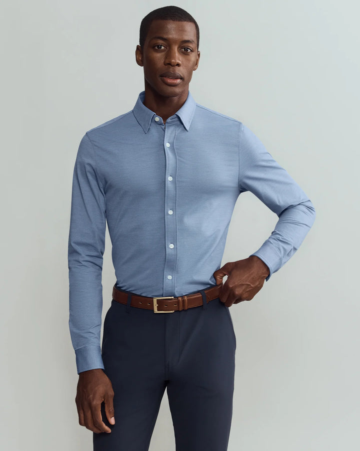 Rhone - Men's Commuter Shirt - Slim Fit in Chambray Blue Oxford