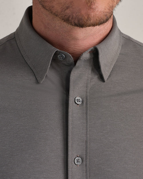 Rhone - Men's Commuter Shirt - Slim Fit-Cafe Noir Heather Oxford