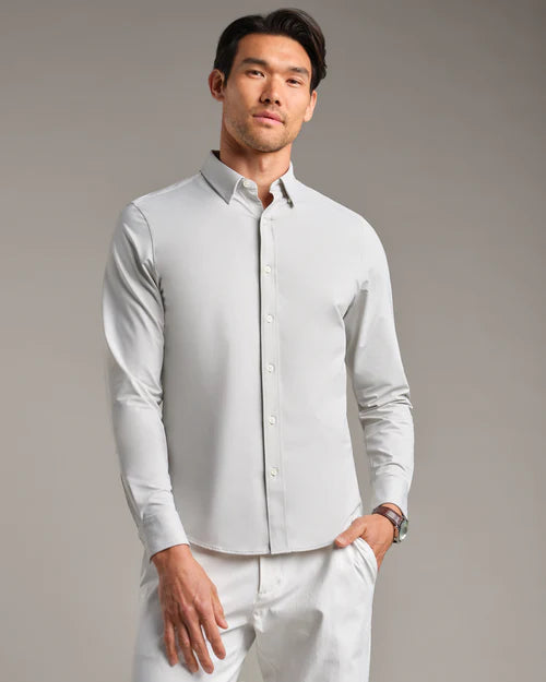 Rhone - Commuter Shirt Slim Fit-Gray Stone Oxford