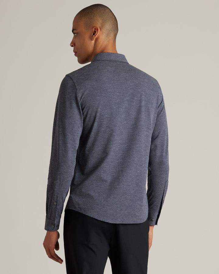 Rhone - Men's Commuter Shirt - Slim Fit in Marle Gray Houndstooth