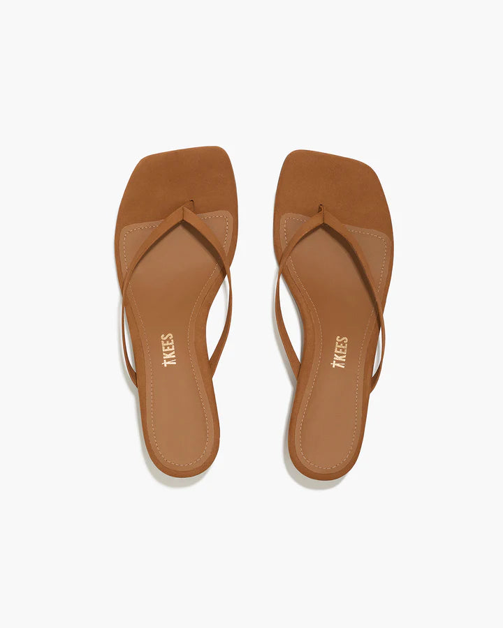 TKEES Square Toe Julia Suede in Camel