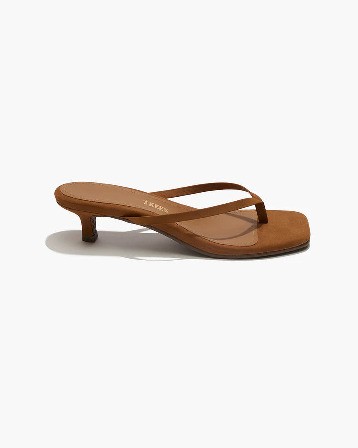 TKEES Square Toe Julia Suede in Camel