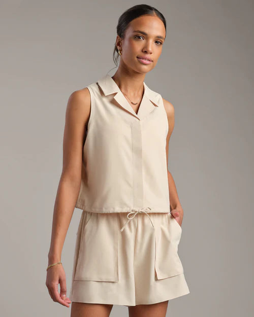 Rhone Mirage Sleeveless Notch Collar Blouse