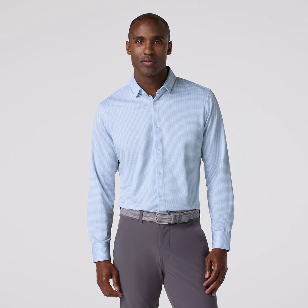 Mizzen+Main Halyard Long Sleeve Dress Shirt - Blue - Size L