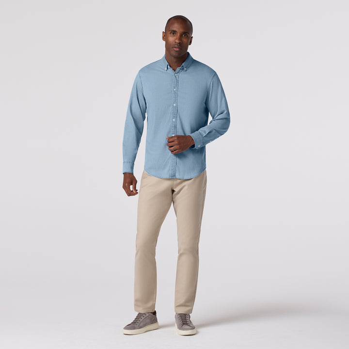 Mizzen + Main Nash Shirt Light Wash Chambray