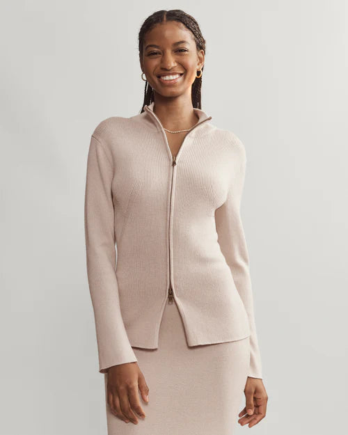 Rhone Porto Merino Blend Full Zip Sweater