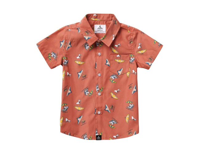Seaesta Surf x Peanuts® Snoopy Shade Button Up Shirt - Clay