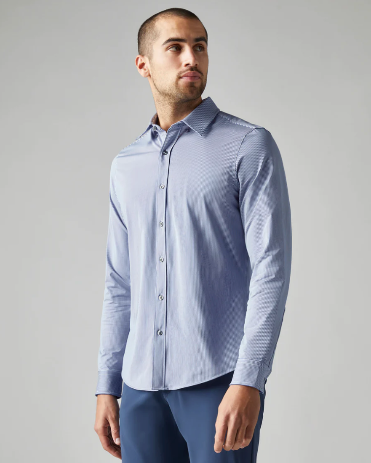 Commuter Shirt - Slim Fit in Blazer Blue Stripe