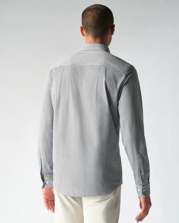 Commuter Shirt - Slim Fit in Gray Flannel Stripe