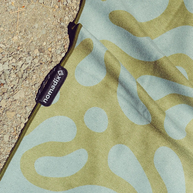 Nomadix - Organic Cotton Beach Towel: Whirlpool Meadow Green