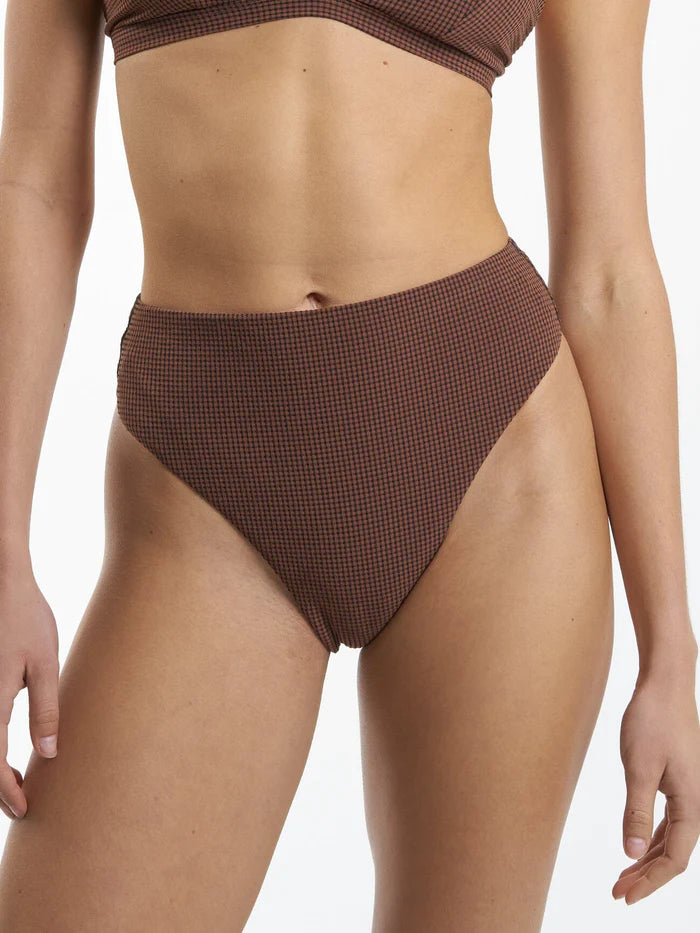 Nano 90s High Cut Bikini Bottom in Midnight Blue