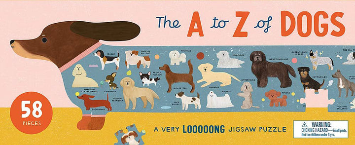 The A to Z of Dogs: A Very Loooong Puzzle - 58pc Jigsaw Puzzle by Laurence King