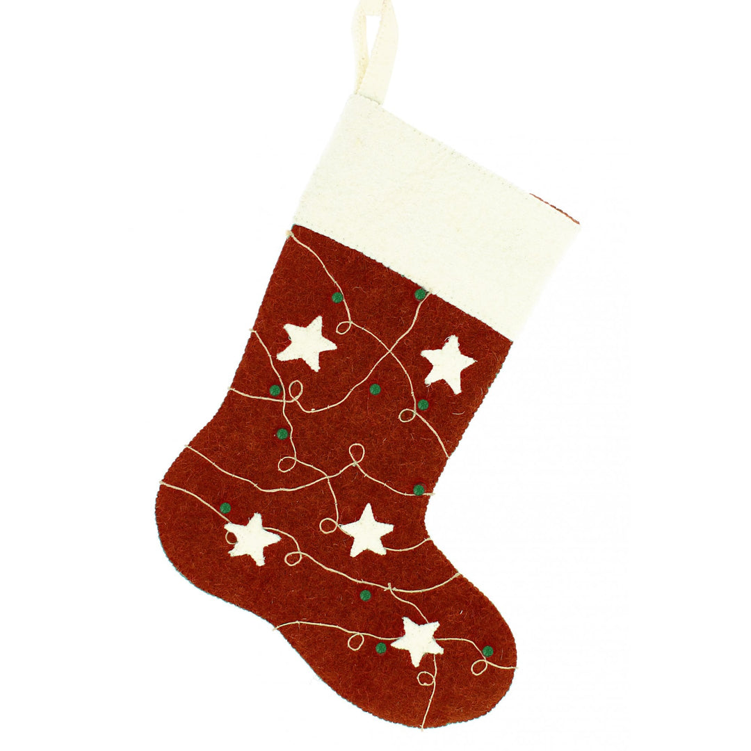 Red Stocking with stars and berries