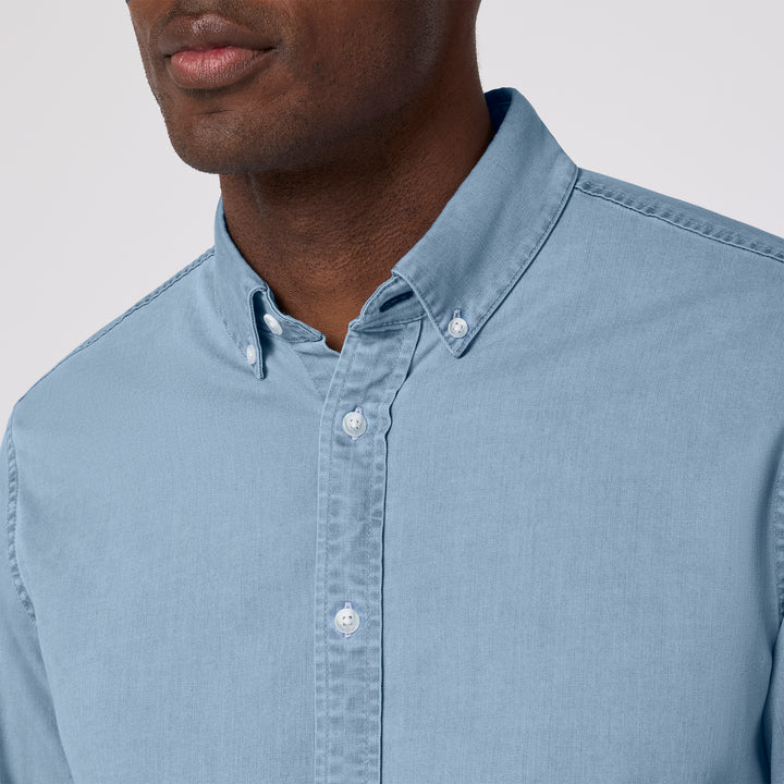 Mizzen + Main Nash Shirt Light Wash Chambray