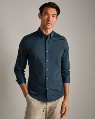 Rhone - Men's Commuter Shirt - Slim Fit Deep Sea Blue Oxford