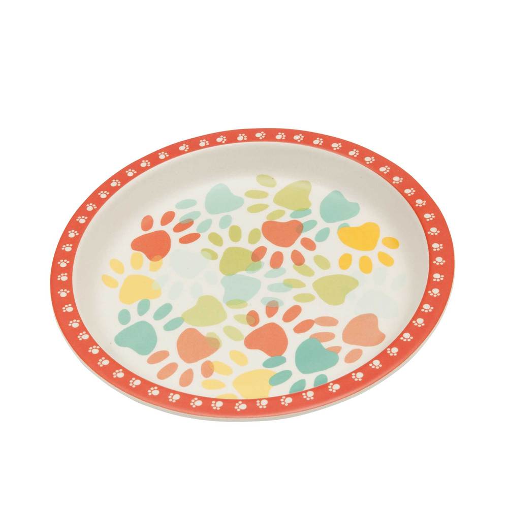 Pet Bowl- Bamboo Red Paws