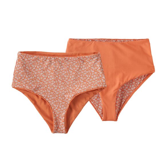 Women's Sunrise Slider Bikini Bottoms in Ripple: Tigerlily Orange