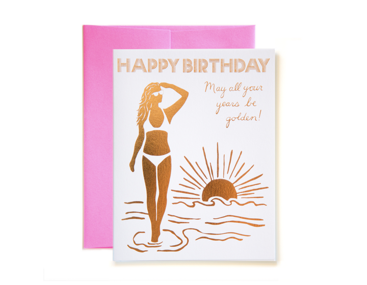 May All Your Years Be Golden! Happy Birthday Card