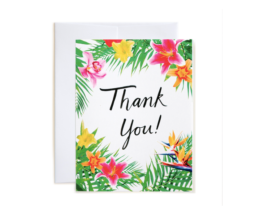 Tropical Floral Thank You Card